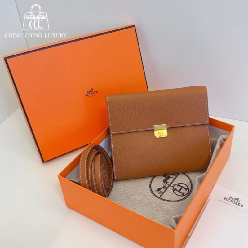 🌈Hermes🧡Clic 16🧡金棕金扣🌟全新有單有盒🌈🌟Epsom皮🌟Stamp B🌟原貼膜在🌟閑置🌟clic16🌟Clic🌟hermeswallet🌟愛馬仕🌟-0