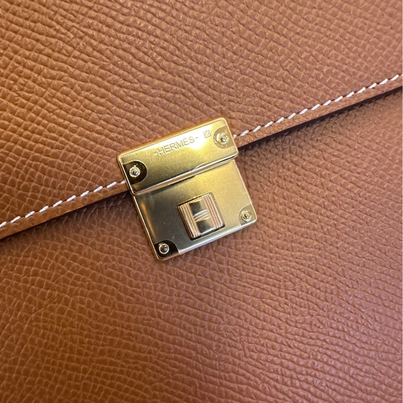 🌈Hermes🧡Clic 16🧡金棕金扣🌟全新有單有盒🌈🌟Epsom皮🌟Stamp B🌟原貼膜在🌟閑置🌟clic16🌟Clic🌟hermeswallet🌟愛馬仕🌟-2