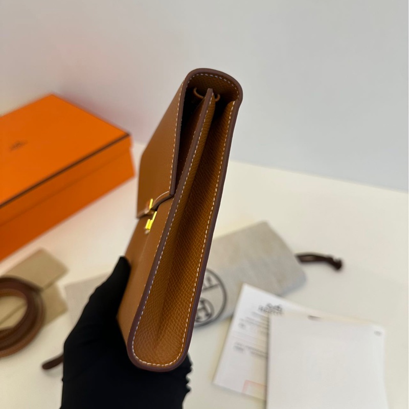 🌈Hermes🧡Clic 16🧡金棕金扣🌟全新有單有盒🌈🌟Epsom皮🌟Stamp B🌟原貼膜在🌟閑置🌟clic16🌟Clic🌟hermeswallet🌟愛馬仕🌟-4