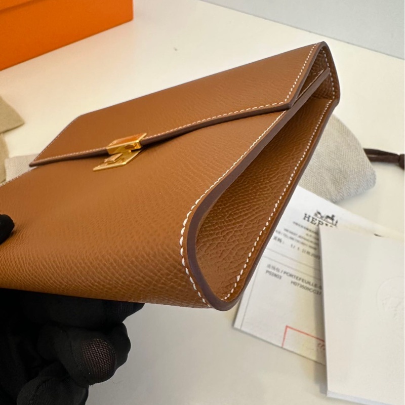 🌈Hermes🧡Clic 16🧡金棕金扣🌟全新有單有盒🌈🌟Epsom皮🌟Stamp B🌟原貼膜在🌟閑置🌟clic16🌟Clic🌟hermeswallet🌟愛馬仕🌟-6