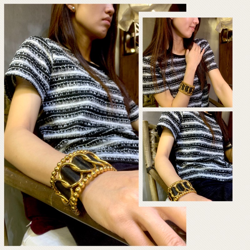 香奈兒極罕中古皇冠手鐲 Chanel Vintage Bracelet In 24k Gold-Plate-4