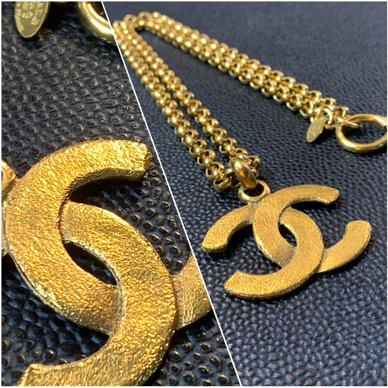 Gorgeous Chanel Vintage Gold Chain Necklace  香奈兒中古磨砂紋大CC頸鏈-2