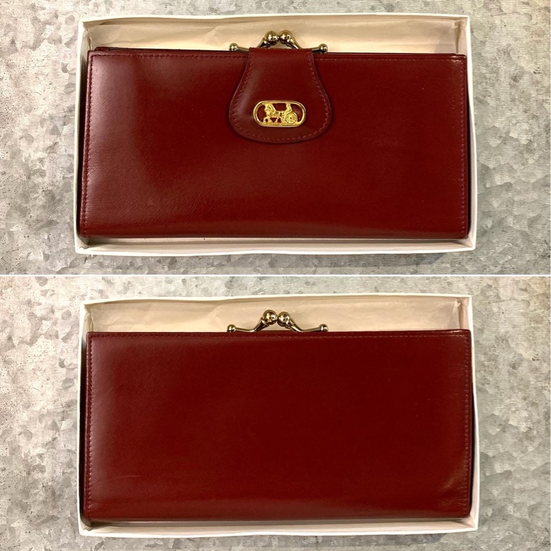 Celine Vintage Bordeaux Horse Carriage Bifold Kiss-lock Long Wallet  馬車波爾多啪扣對摺長銀包-1