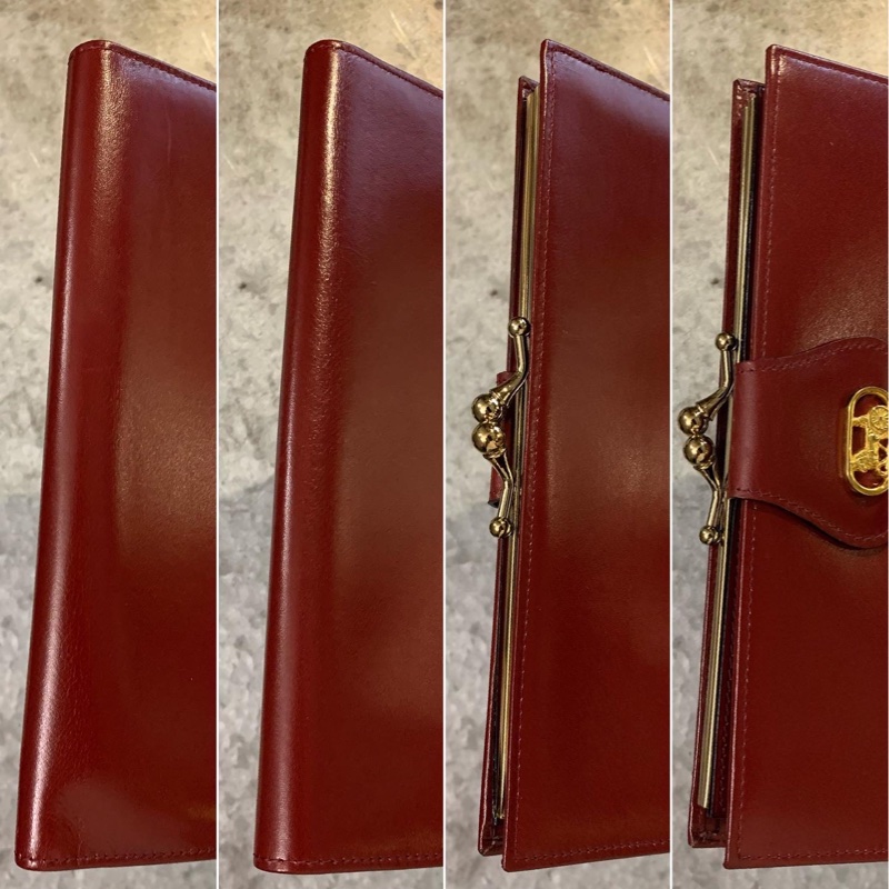Celine Vintage Bordeaux Horse Carriage Bifold Kiss-lock Long Wallet  馬車波爾多啪扣對摺長銀包-3