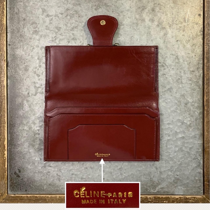 Celine Vintage Bordeaux Horse Carriage Bifold Kiss-lock Long Wallet  馬車波爾多啪扣對摺長銀包-5