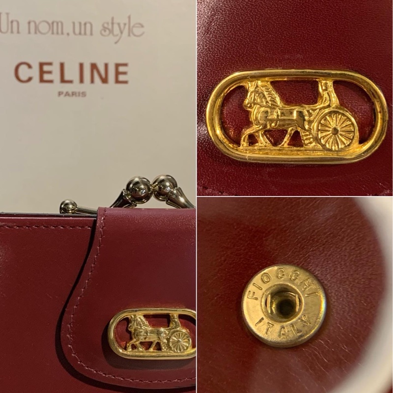 Celine Vintage Bordeaux Horse Carriage Bifold Kiss-lock Long Wallet  馬車波爾多啪扣對摺長銀包-7