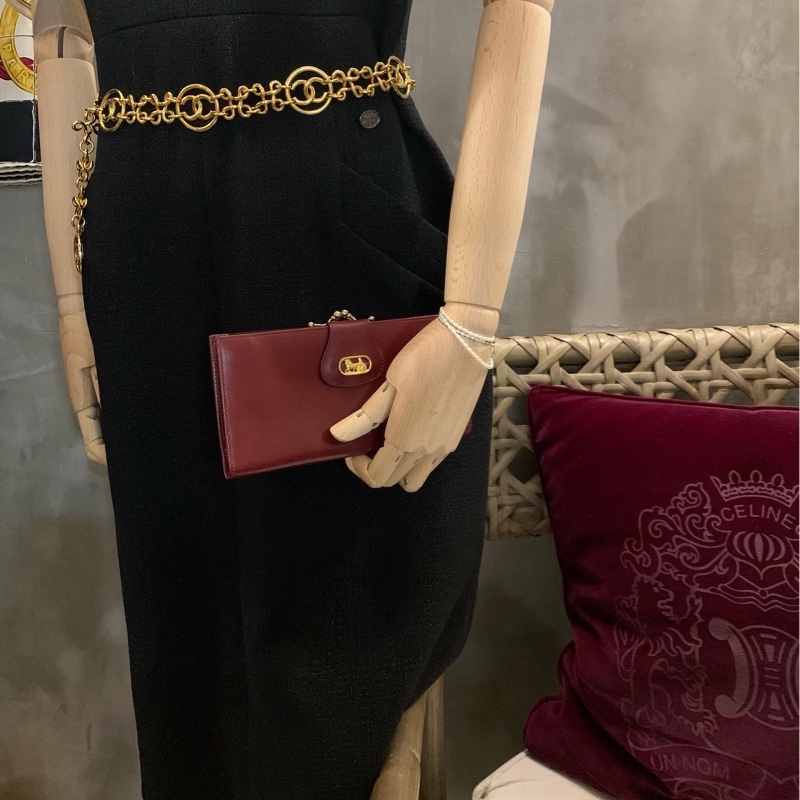 Celine Vintage Bordeaux Horse Carriage Bifold Kiss-lock Long Wallet  馬車波爾多啪扣對摺長銀包-8