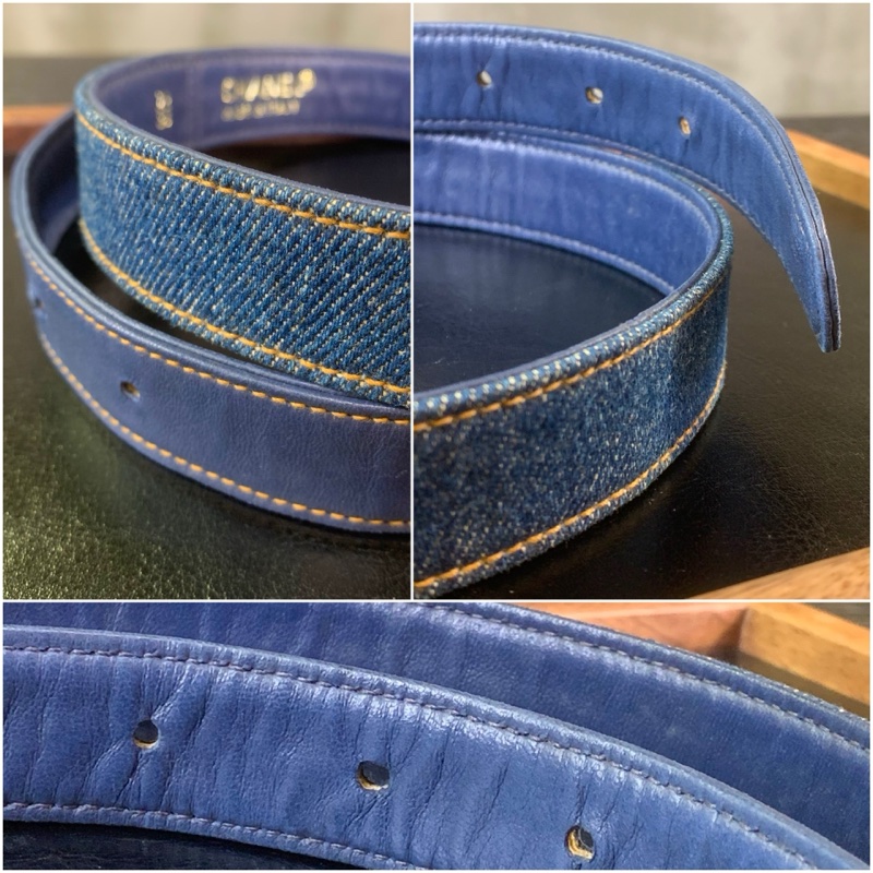 Chanel Vintage CC Logo Denim Belt 極罕香奈兒牛仔布腰帶-2