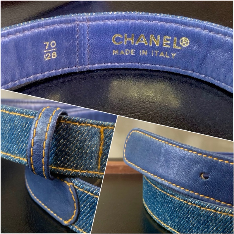 Chanel Vintage CC Logo Denim Belt 極罕香奈兒牛仔布腰帶-3