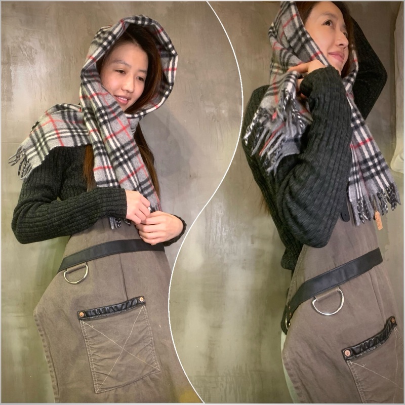 Burberrys 100% Pure Cashmere Scarf In Gray 灰色純羊絨格仔圍巾-3