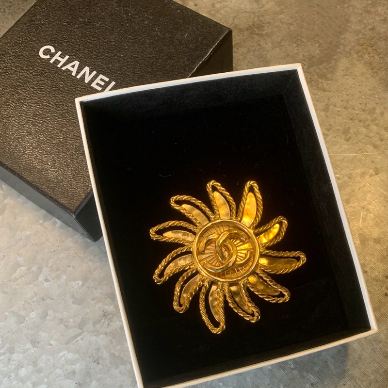 Chanel Vintage 1994 Coco Mark Sun Brooch 香奈兒火焰太陽CC心口針-0