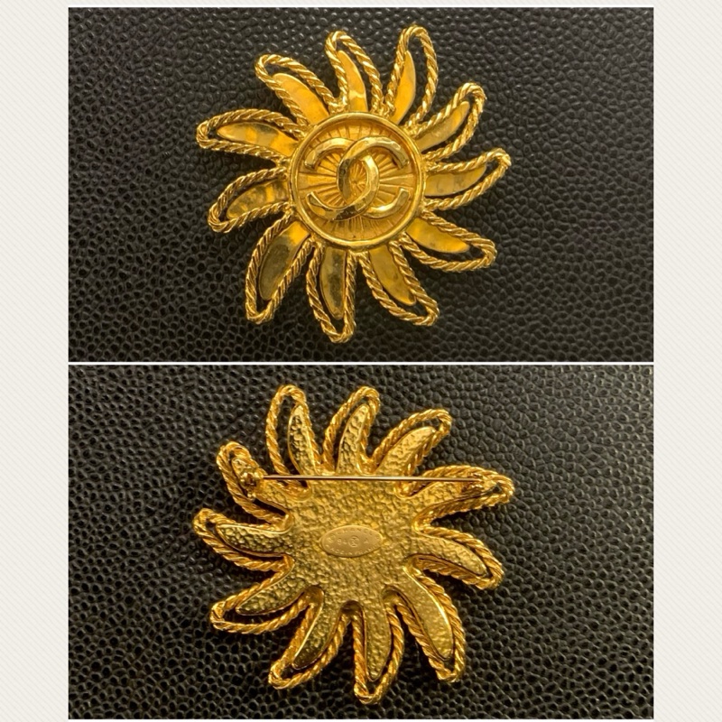 Chanel Vintage 1994 Coco Mark Sun Brooch 香奈兒火焰太陽CC心口針-1
