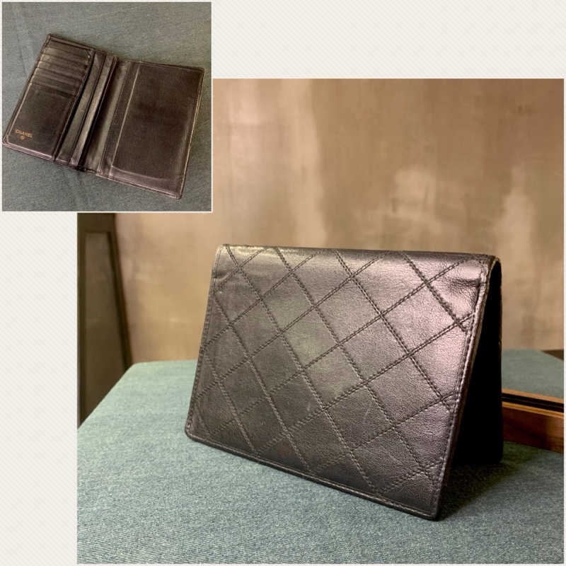 Chanel Vintage Classic Diamond Quilting Long Wallet In Black 經典黑色小牛皮菱格紋長銀包-0