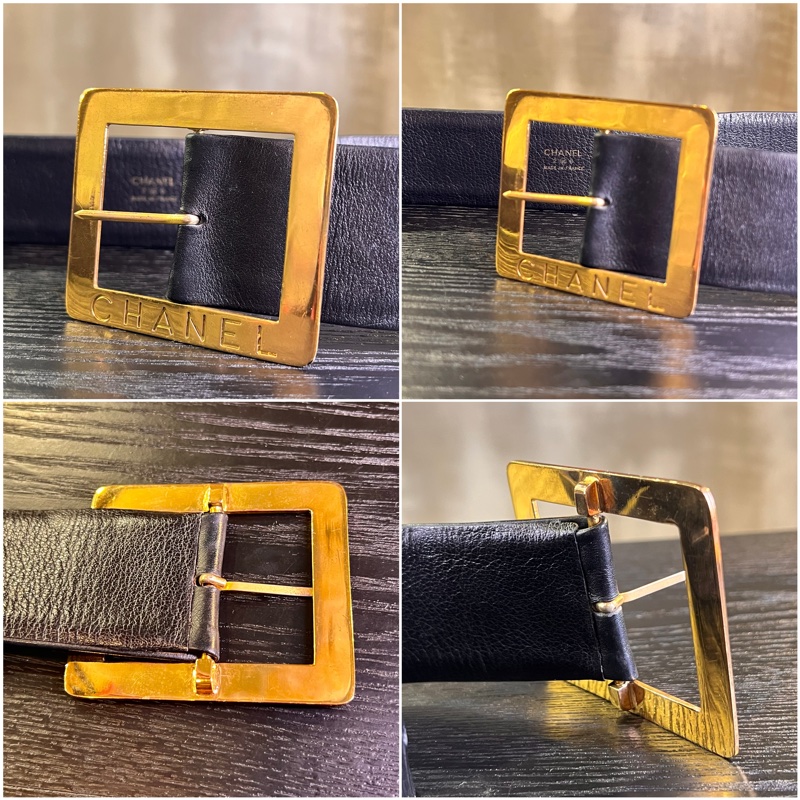 Chanel Vintage Belt In Black 香奈兒標誌扣寬皮帶-1