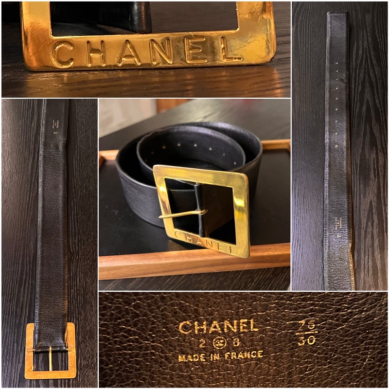 Chanel Vintage Belt In Black 香奈兒標誌扣寬皮帶-2