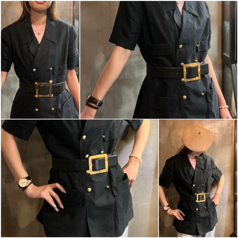 Chanel Vintage Belt In Black 香奈兒標誌扣寬皮帶-3