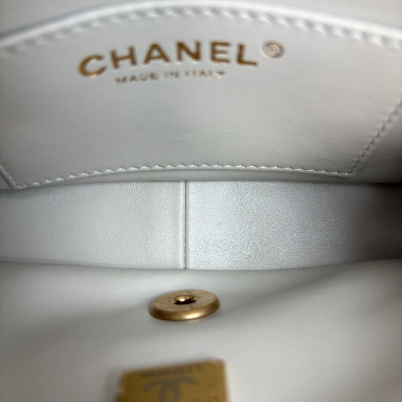 Chanel 湯圓珍珠方胖子 芯片款 灰色 金扣 羊皮17*14*5 98新配件塵袋-8