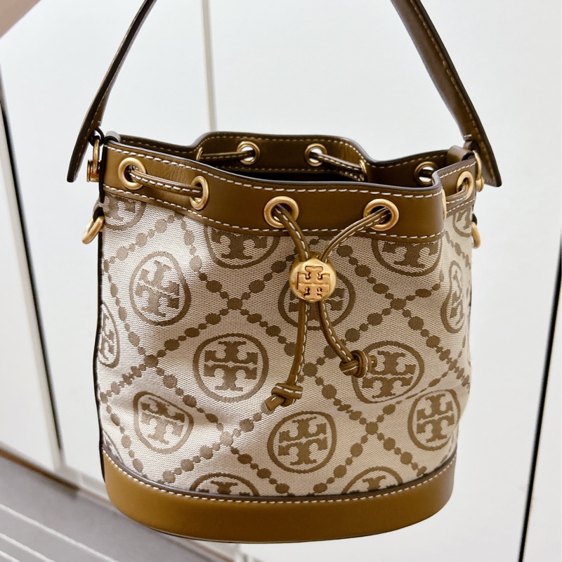 Tory Burch 老花咖色水桶包-1