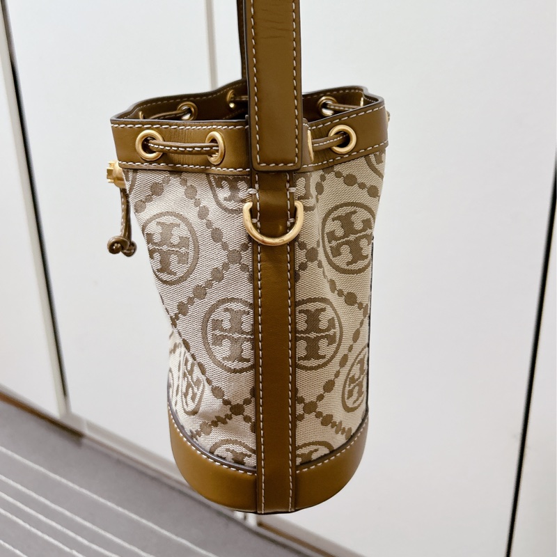Tory Burch 老花咖色水桶包-4