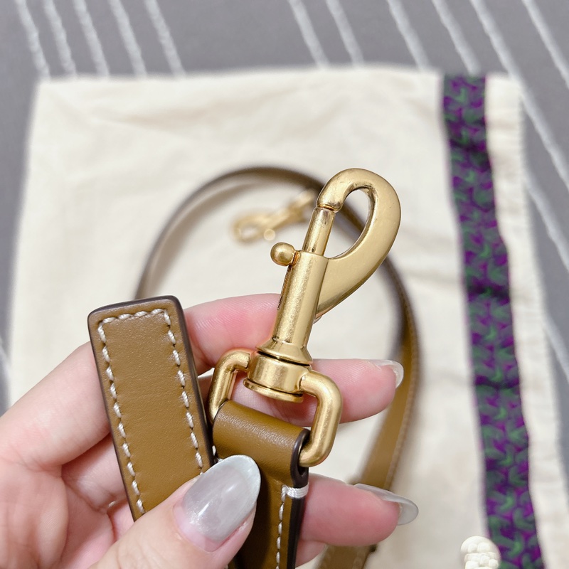 Tory Burch 老花咖色水桶包-15