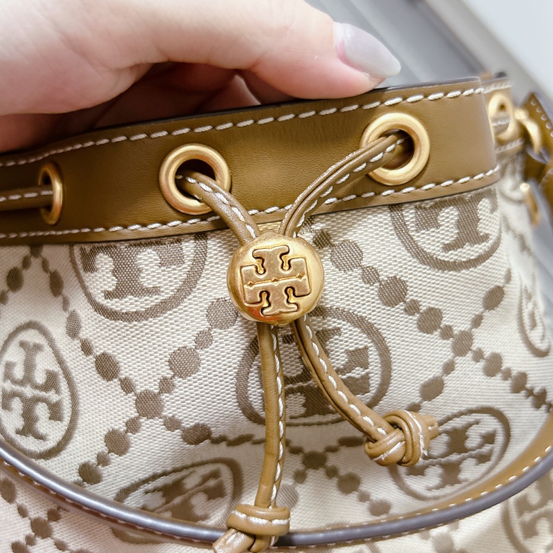 Tory Burch 老花咖色水桶包-28