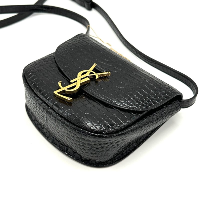 ️YSL 黑色kaia鱷魚壓紋肩背斜背包17*14*5.5 99新配件塵袋-4