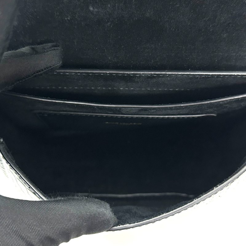 ️YSL 黑色kaia鱷魚壓紋肩背斜背包17*14*5.5 99新配件塵袋-6