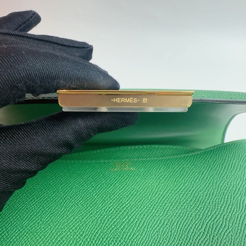 🌈Hermes💚Constance 24💚U4絲絨綠金扣💚未使用閑置🌈Epsom皮🌟Constance24🌟Constance🌟愛馬仕🌟-4