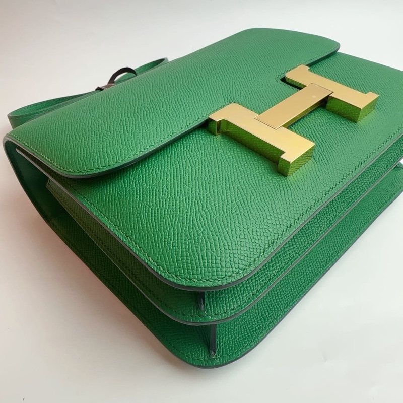🌈Hermes💚Constance 24💚U4絲絨綠金扣💚未使用閑置🌈Epsom皮🌟Constance24🌟Constance🌟愛馬仕🌟-7