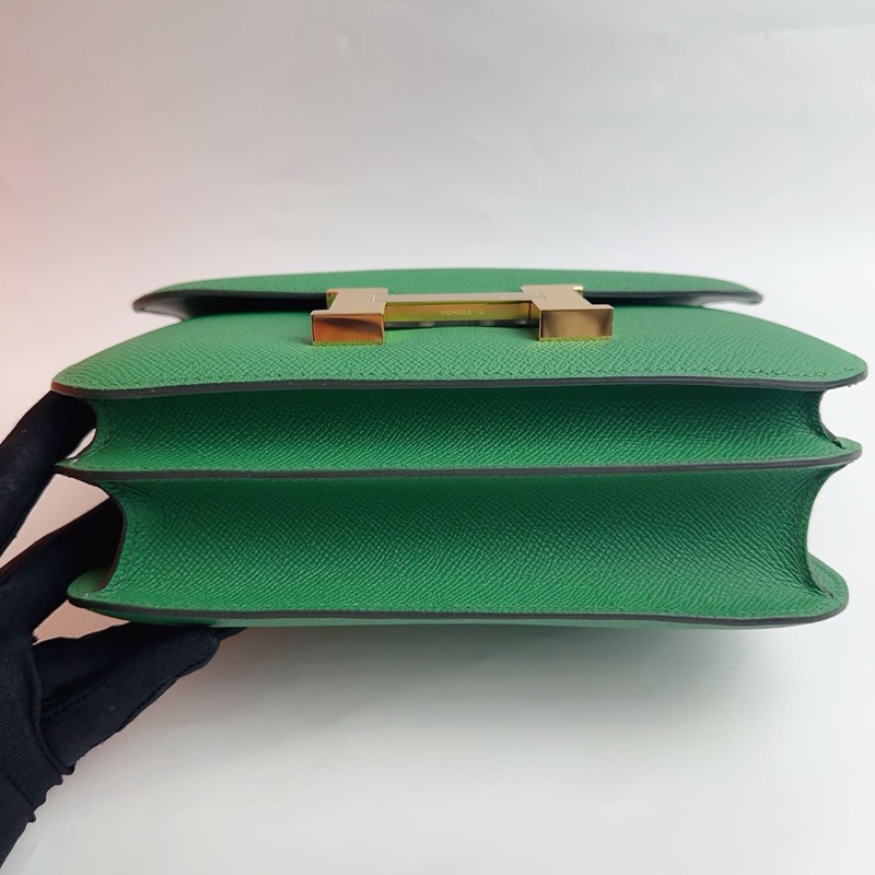 🌈Hermes💚Constance 24💚U4絲絨綠金扣💚未使用閑置🌈Epsom皮🌟Constance24🌟Constance🌟愛馬仕🌟-8