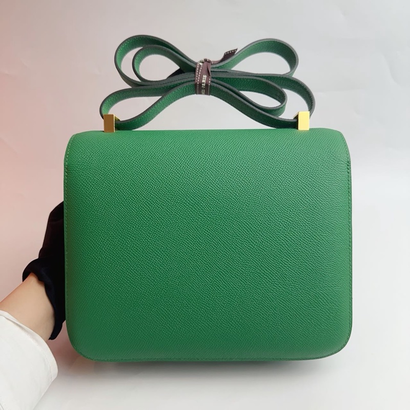 🌈Hermes💚Constance 24💚U4絲絨綠金扣💚未使用閑置🌈Epsom皮🌟Constance24🌟Constance🌟愛馬仕🌟-9