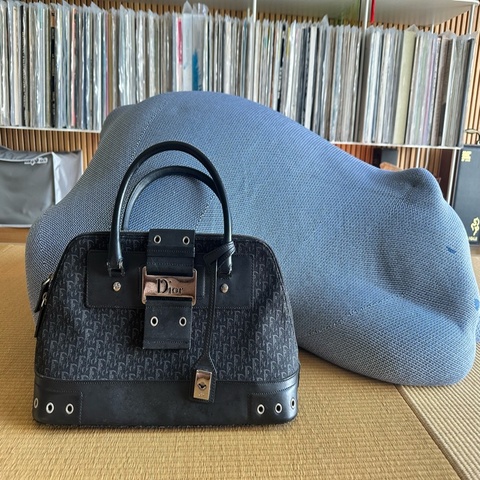 ❤️誠可議❤️ 【中古熱銷爆款】Dior Flight 黑色 Oblique 緹花金屬孔眼保齡球包 / 復古 Y2K