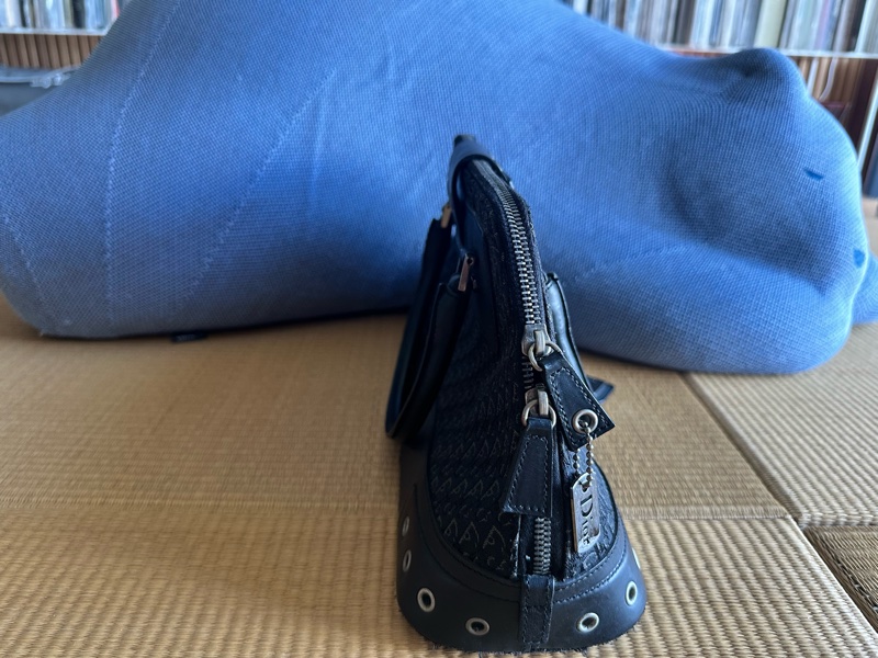 標題: 【中古熱銷爆款】Dior Flight 黑色 Oblique 緹花金屬孔眼保齡球包 / 復古 Y2K-1