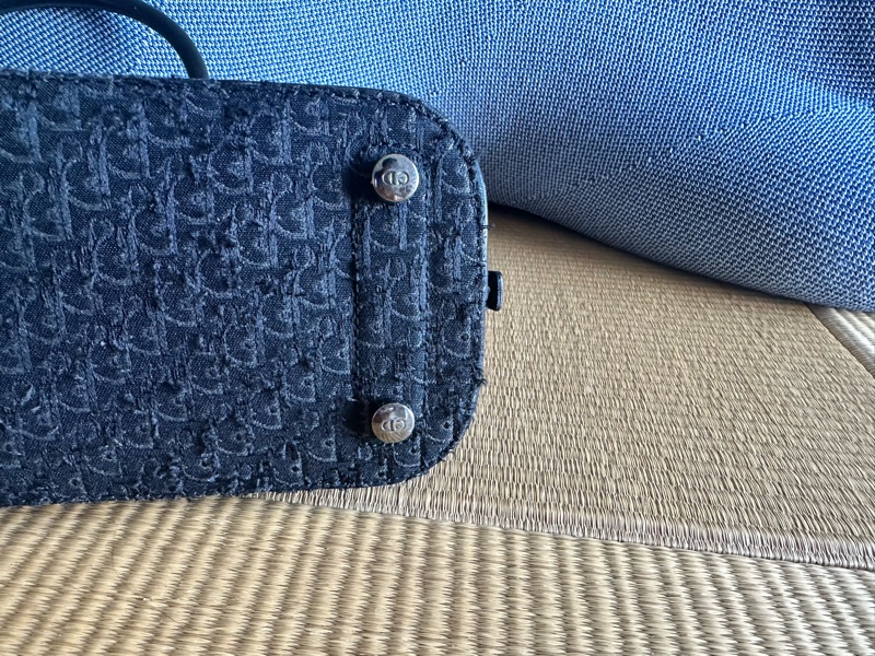 標題: 【中古熱銷爆款】Dior Flight 黑色 Oblique 緹花金屬孔眼保齡球包 / 復古 Y2K-9