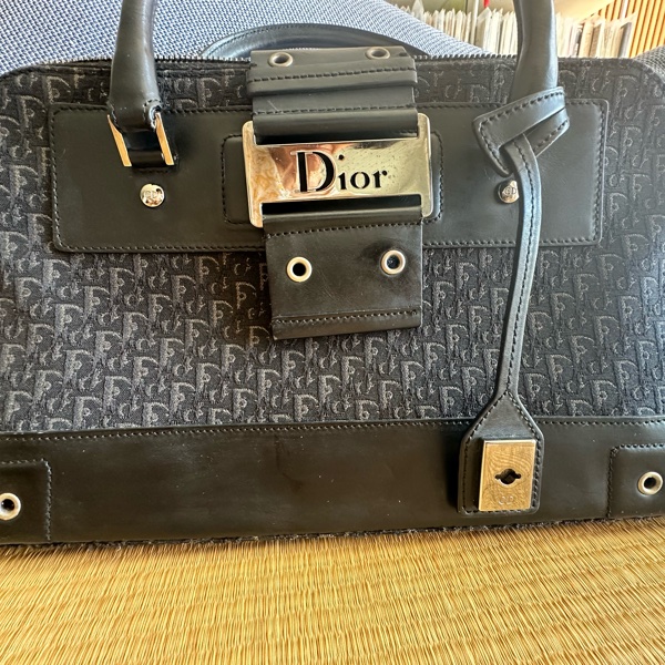 標題: 【中古熱銷爆款】Dior Flight 黑色 Oblique 緹花金屬孔眼保齡球包 / 復古 Y2K-4