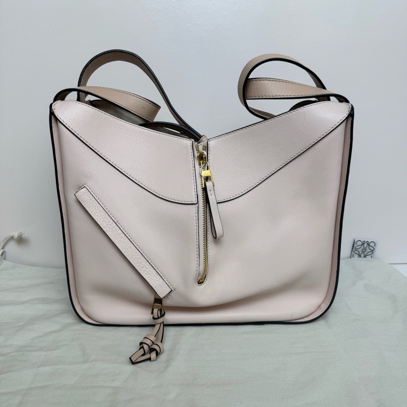 Loewe 羅意威 牛皮吊床包粉色拼色小號 底長26-0