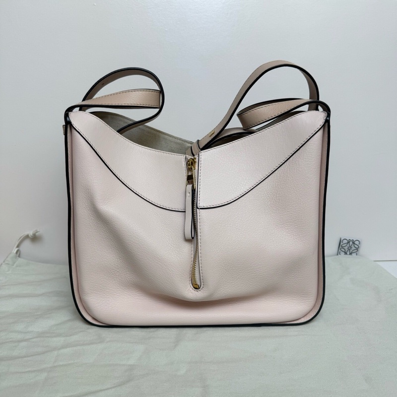 Loewe 羅意威 牛皮吊床包粉色拼色小號 底長26-3