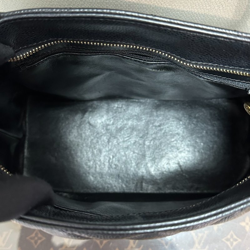️CHANEL 黑金荔枝牛希爾頓手提肩背包29*24*14 98新配件塵袋-4
