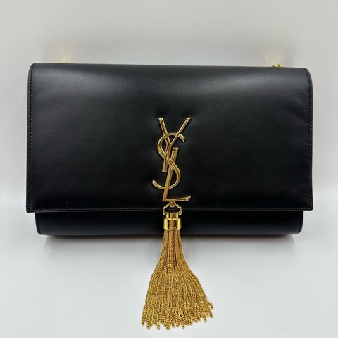 Saint laurent 聖羅蘭 黑金流蘇包中號牛皮 底長26cm