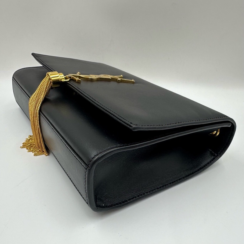 Saint laurent 聖羅蘭 黑金流蘇包中號牛皮 底長26cm-5
