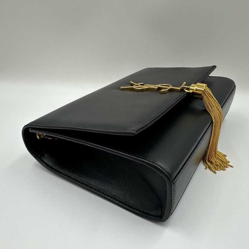 Saint laurent 聖羅蘭 黑金流蘇包中號牛皮 底長26cm-6