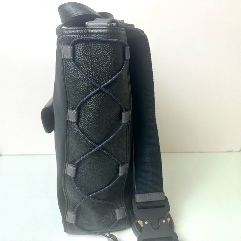 Dior 迪奧 男士尼龍織物托特馬鞍包斜挎包黑色 底長30cm-2