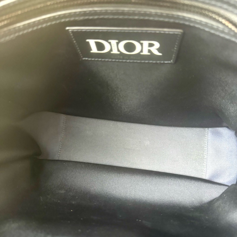 Dior 迪奧 男士尼龍織物托特馬鞍包斜挎包黑色 底長30cm-8