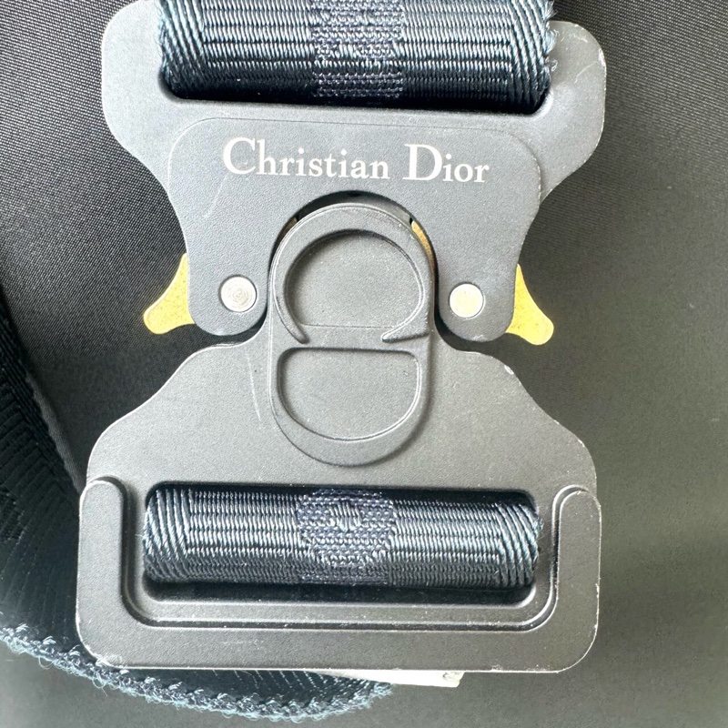 Dior 迪奧 男士尼龍織物托特馬鞍包斜挎包黑色 底長30cm-9