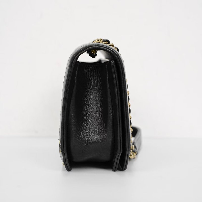Chanel Leboy鏈條包 黑金復古琺瑯肩背包 21*13*6cm 99新配件塵袋-3