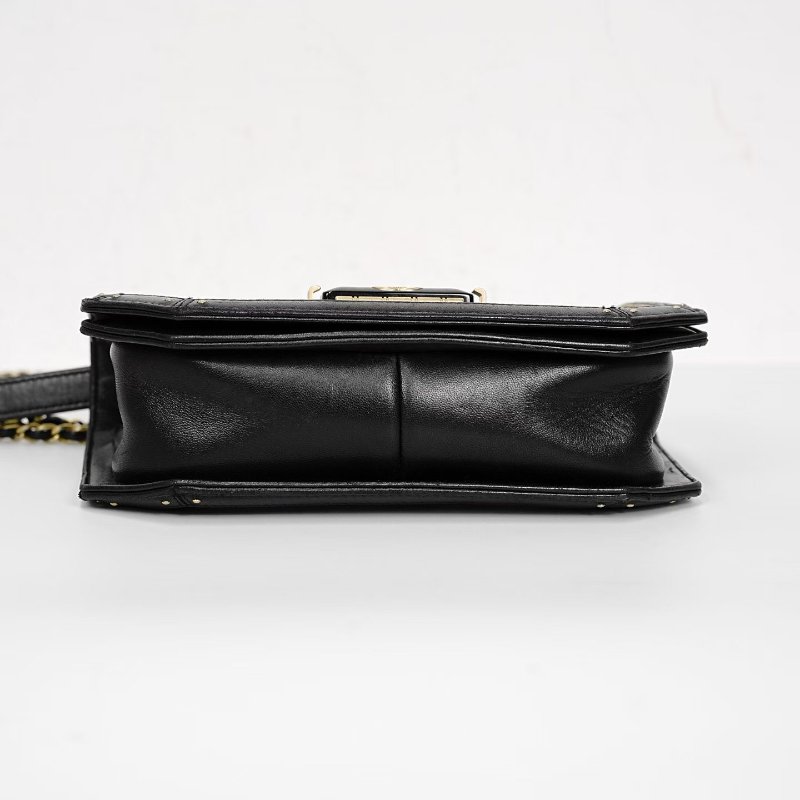 Chanel Leboy鏈條包 黑金復古琺瑯肩背包 21*13*6cm 99新配件塵袋-9