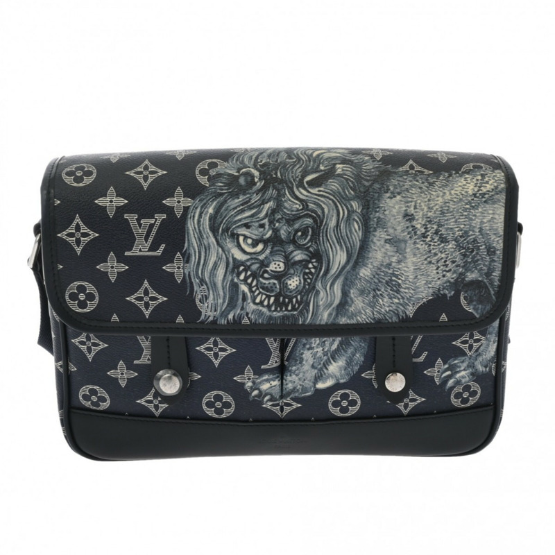 路易威登 (LOUIS VUITTON) Monogram Chapman Messenger PM 海軍藍 M54248 男士 Savannah 帆布單肩包 A 級二手 Ginzo-1