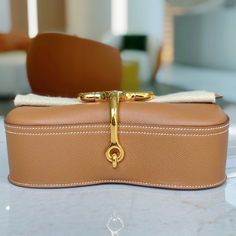 99新 HERMES 愛馬仕新款della elan斜挎包，金棕金扣，K刻Epsom牛皮-2