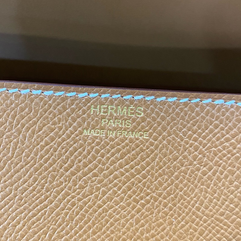 99新 HERMES 愛馬仕新款della elan斜挎包，金棕金扣，K刻Epsom牛皮-14