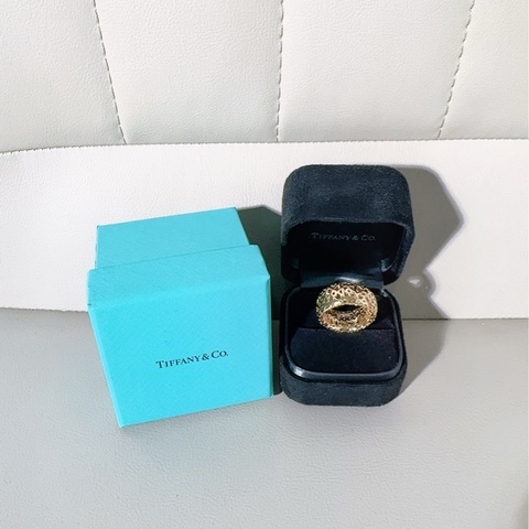 Tiffany蒂芙尼 Paloma's Marrakesh系列 超級限量版18K金鳥巢戒指，尺寸50碼